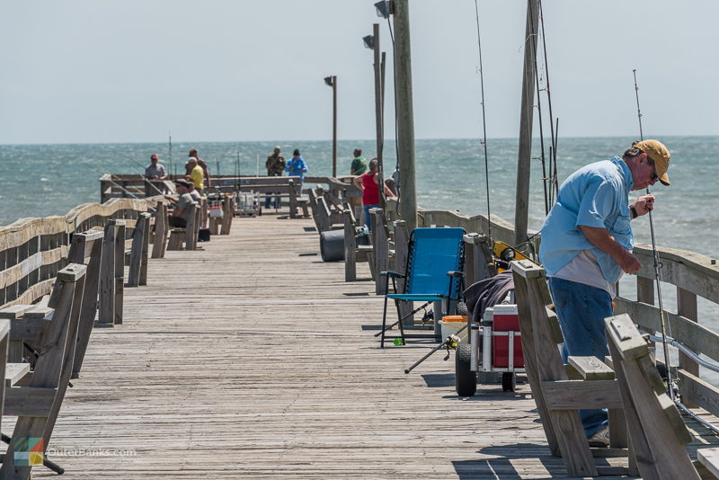 Pier fishing on the Outer Banks