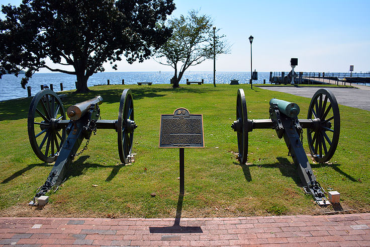 Restored cannons outside the Barker House in Edenton, NC