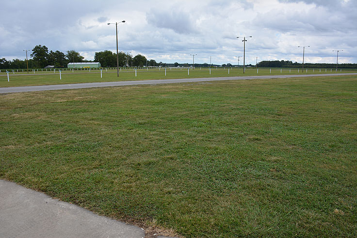 Turf parking at Northeast Dragway outside Hertford, NC